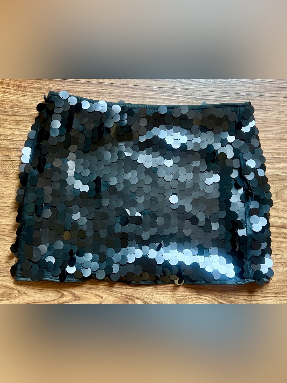 Black Sequin Mini Skirt
